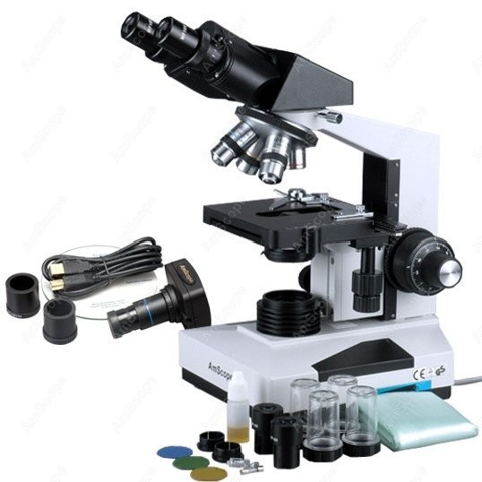 Microscope Compound 40X - Microscópio Biológico Binocular AmScope 40X 2000X
