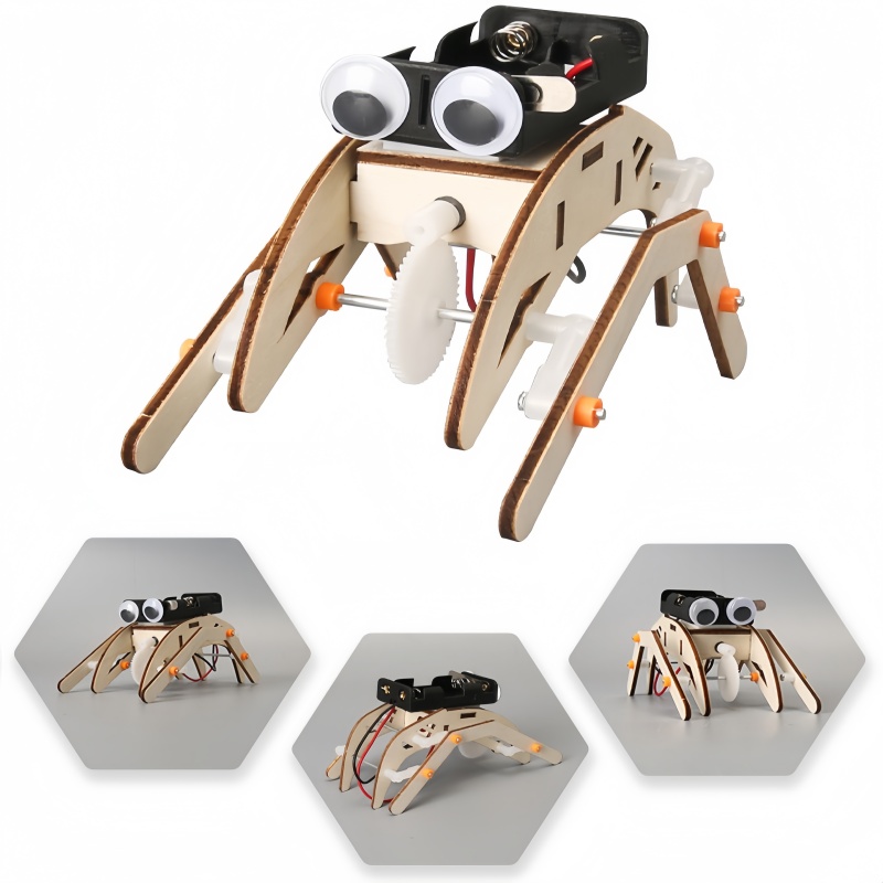 Science Project Robot - Robô Aranha Andante Feito à Mão
