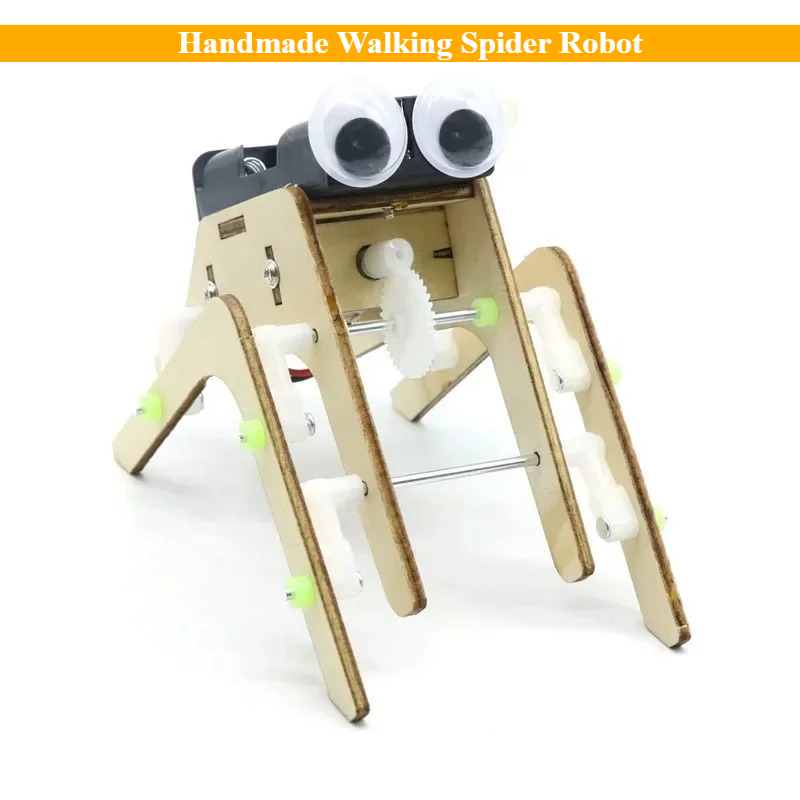 Science Project Robot - Imaginação diy artesanal andando aranha robô