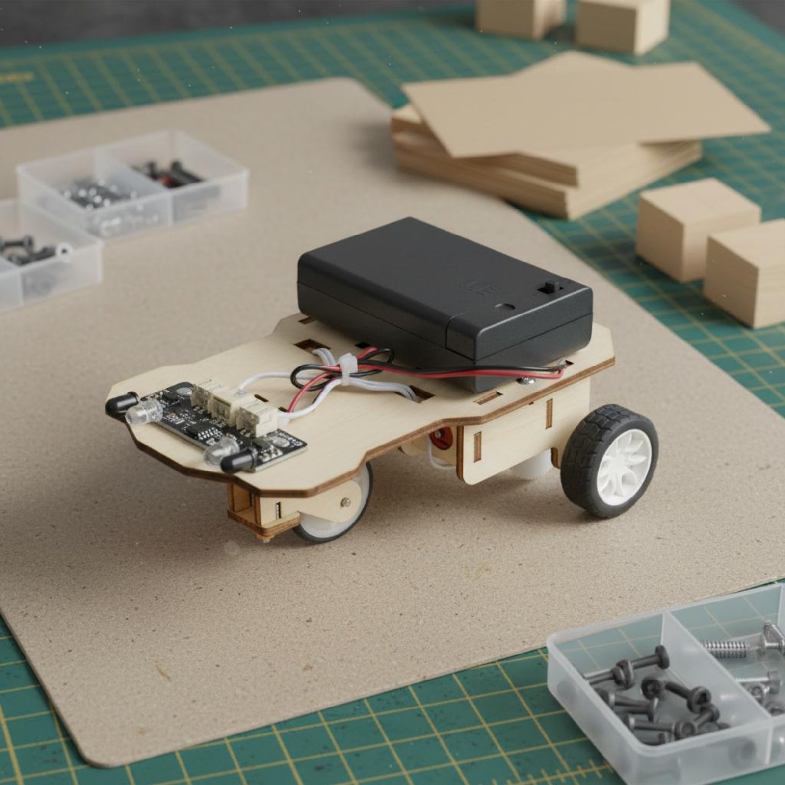 Science Robotics - Kit de Veículo Inteligente de Madeira